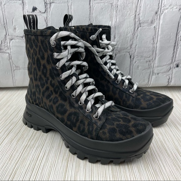 𝅺p448 Denise Animal Print Platform Sneaker Booties In Leopard Size 38 - Picture 3 of 15